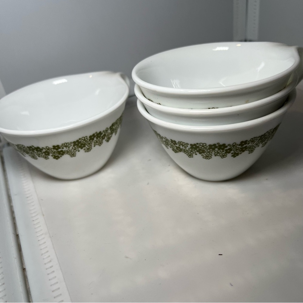 Vintage Corelle Crazy Daisy Spring Blossom Coffee Tea Cups Only Set of 4